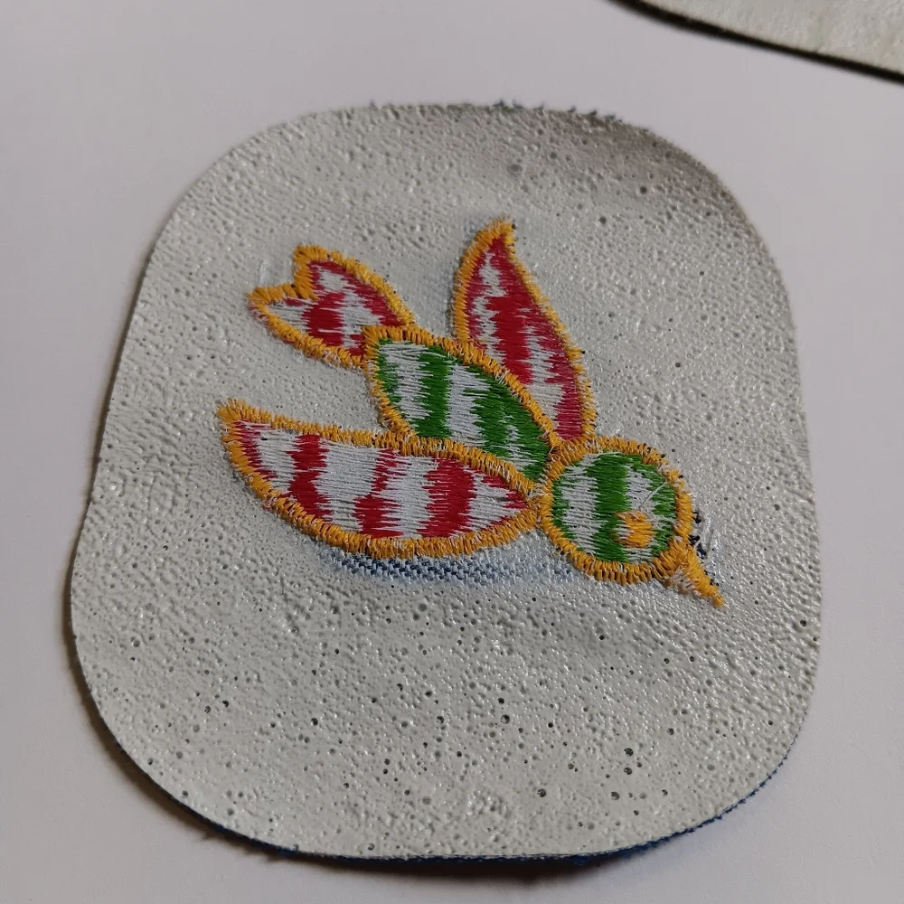 70s Embroidered Bird Vintage Denim Iron On Patch Lot Of 3, 1970s Era Boho Retro - Picture 5 of 9
